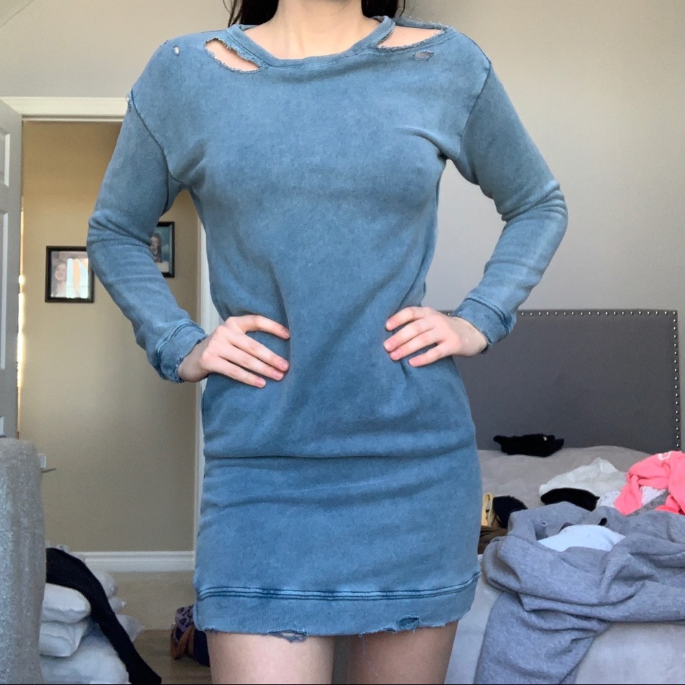 American Eagle Distressed Sweater Dress
